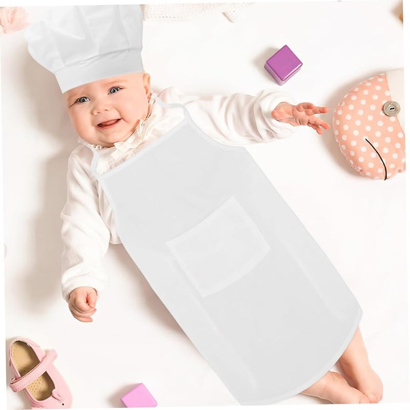 Newborn Chef Costume Adorable White Apron Hat Photography Props Small Size - Image 5
